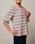 Magnetknopf-Bluse Ginger - Chevron