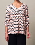 Magnetknopf-Bluse Ginger - Chevron